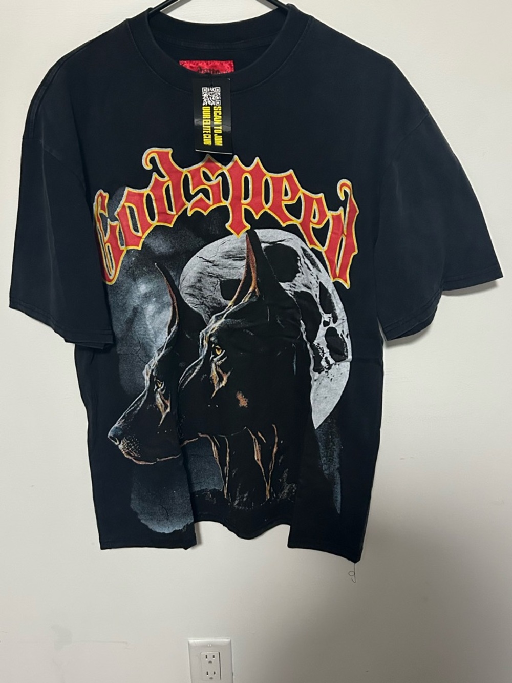 Black Graphic ' Dog Moon T-Shirt